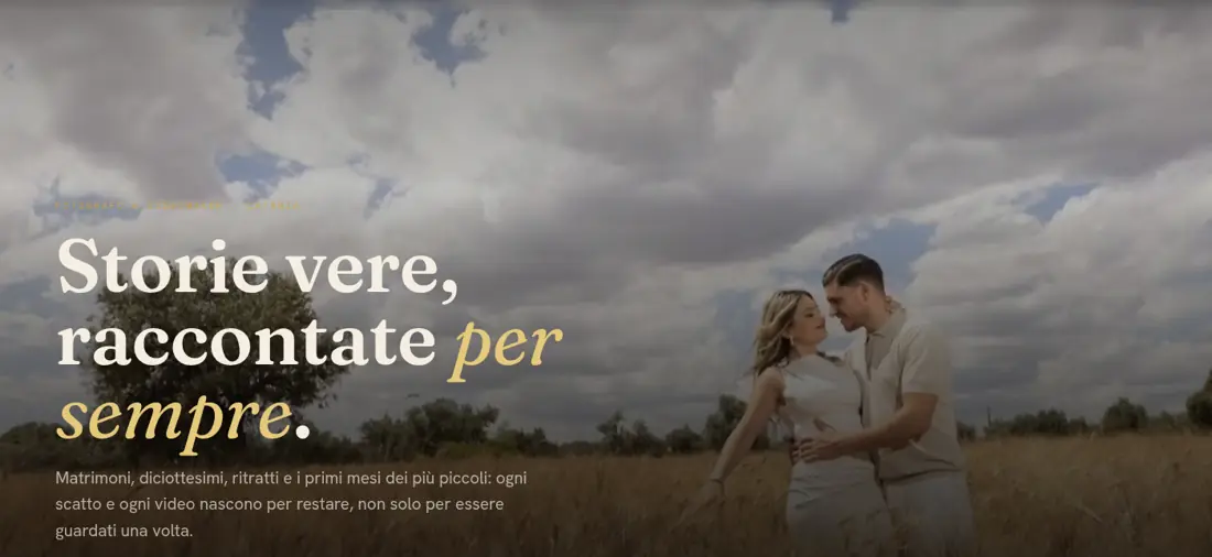 Anteprima del sito: Fotografo e videomaker