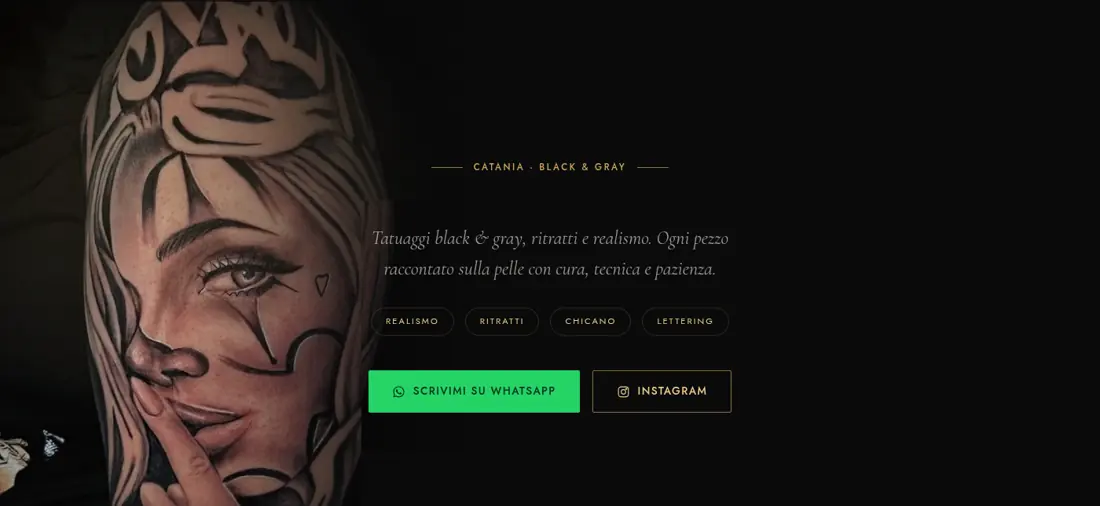 Anteprima del sito: Tatuatore black & gray